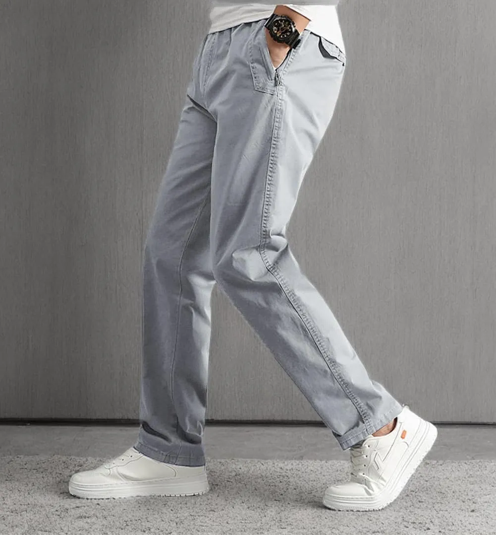 WZIKAI Mens Cargo Pants,Elastic Waist Sweatpants for Men Casual Long Trousers Light Jogger Pants