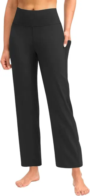Yoga Pants Pants Women's Wide Casual Slim Leg Pants Loose Yoga Color Yoga Crossover Yoga Pants with Tummy Control