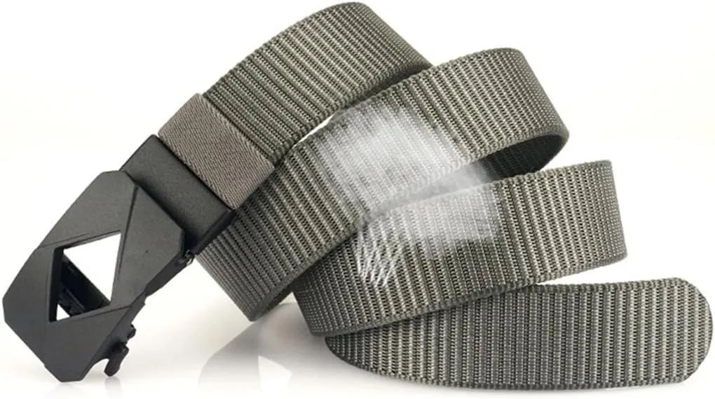 YTR6TW Men Golf Sports Outdoor Hunting Casual Belts Tactical Belts Metal Automatic Buckle Nylon Canvas Military Belt