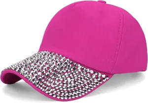 Ztl Womens Studded Rhinestone Baseball Cap Dad Trucker Hat Sparkle Bling Sun Hat